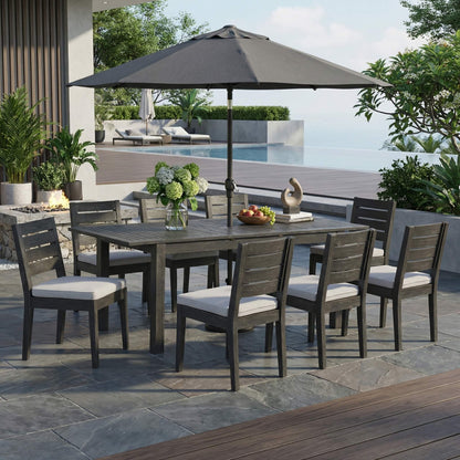 9‑Piece Acacia Wood Outdoor Dining Set — Extendable Table & Weather‑Resistant Chairs