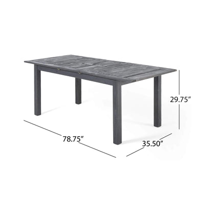 9‑Piece Acacia Wood Outdoor Dining Set — Extendable Table & Weather‑Resistant Chairs