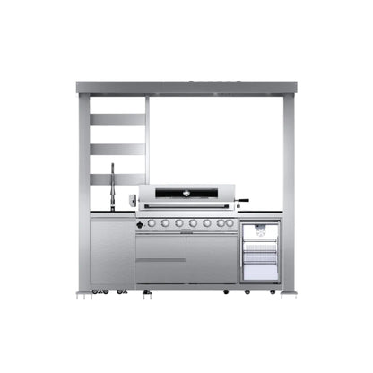 Castelle Flame Astoria 94-Inch 6-Burner 85K BTU Outdoor Kitchen Grill Island
