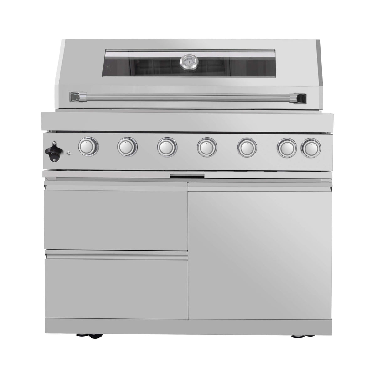 Castelle Flame Astoria 94-Inch 6-Burner 85K BTU Outdoor Kitchen Grill Island