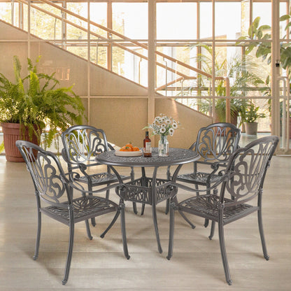 Black Aluminum Outdoor Patio Set – Complete Classic Garden Seating