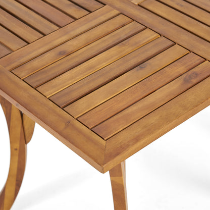 Acacia Wood 5-Piece Patio Dining Set with Rectangular Table - Teak