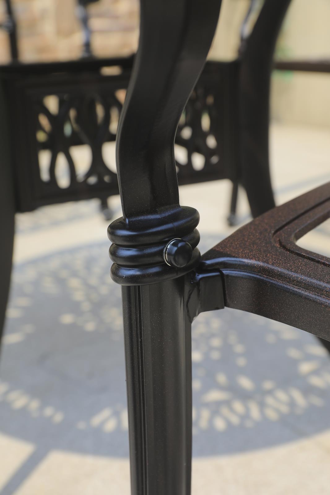 Black Aluminum Outdoor Patio Set – Complete Classic Garden Seating