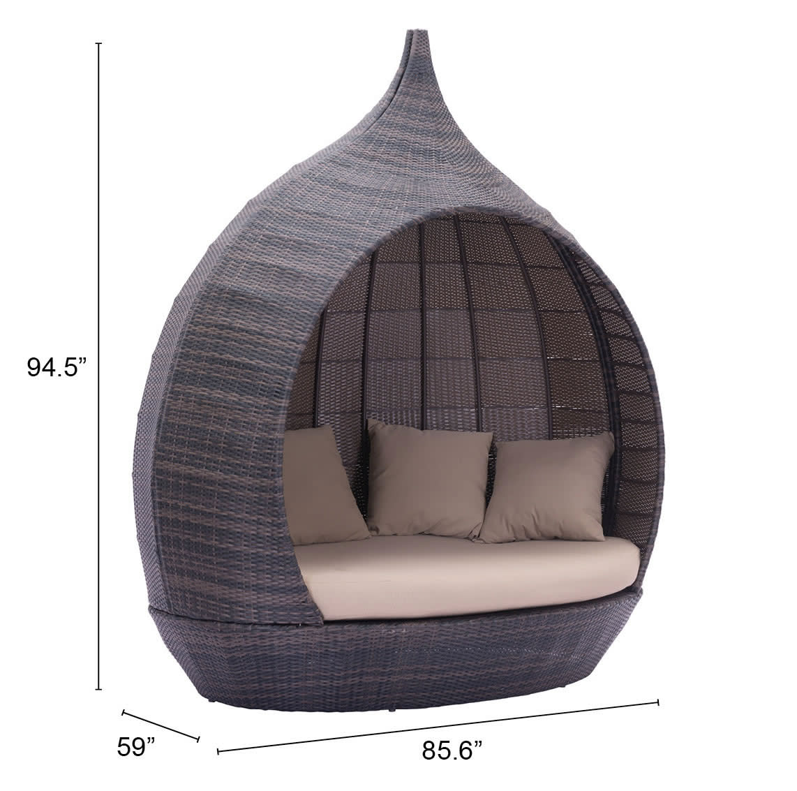 Martinique Outdoor Wicker Daybed – Modern Resort-Style Lounge with Sunproof Cushions