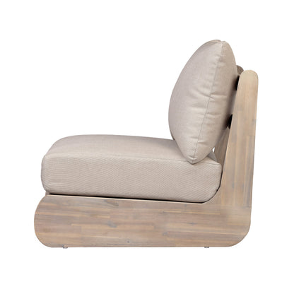 Outdoor Acacia Lazy 5‑Seater Chat Set with Water‑Repellent Cushions – Teak Finish