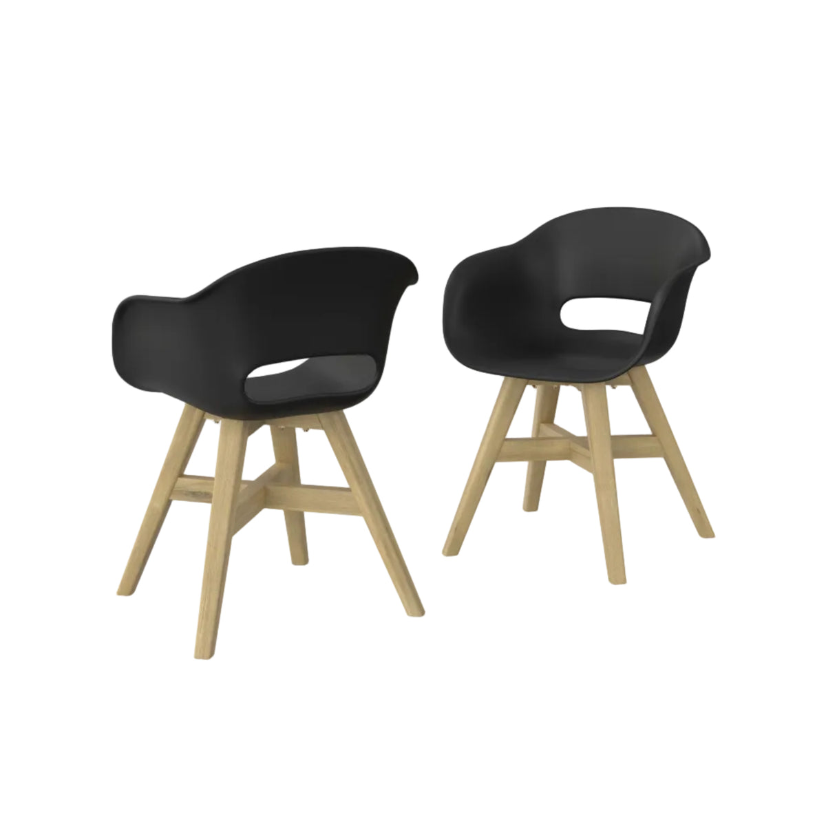 Acacia Wood Outdoor Dining Chairs with Hand‑Wrapped Rope Seat – Set of 2