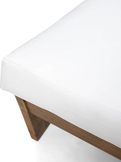Sherwood Acacia Wood Outdoor Lounge Chairs and 50,000 BTU Square Propane Fire Pit,White, Teak, and Light Gray