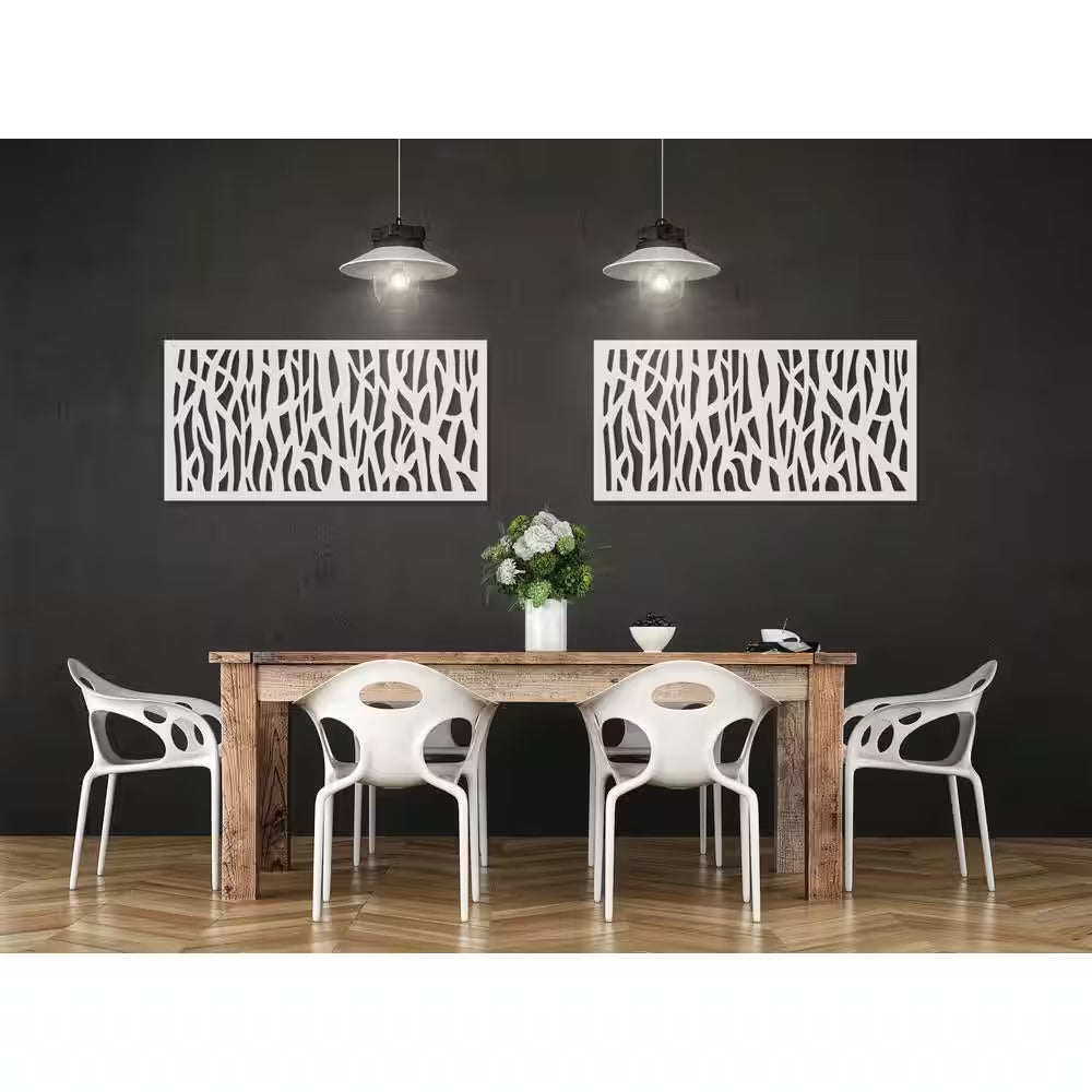2 Ft. X 4 Ft. Sprig White Polypropylene Decorative Screen Panel
