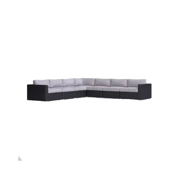 Fully Assembled 122'' Wide Outdoor Wicker Patio Sectional with Cushions