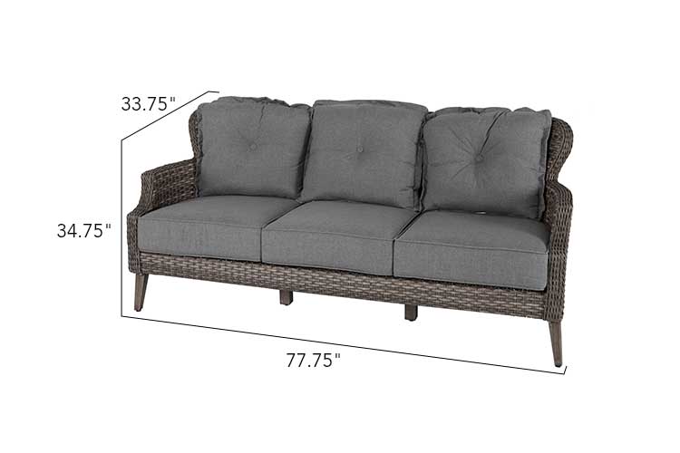 Tenaya 3-Piece Wicker Sofa Set with Stationary Chairs