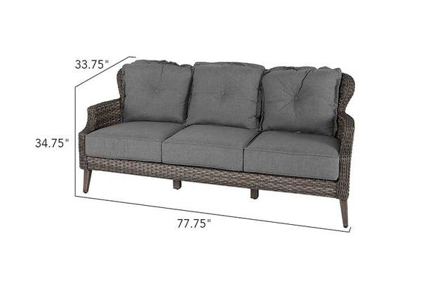 Tenaya 3-Piece Wicker Sofa Set with Stationary Chairs