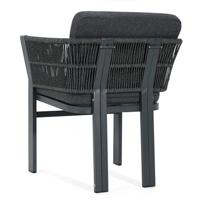 Acacia Wood Outdoor Dining Set with Aluminum Rope‑Woven Chairs — 7‑Piece