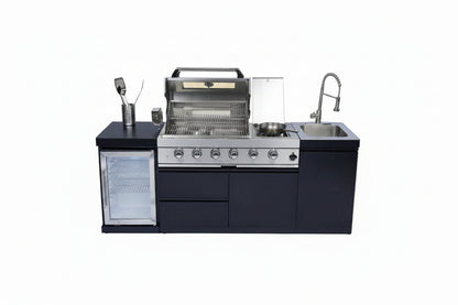 85-Inch 4-Burner Stainless Steel Gas Outdoor Kitchen Barbecue Island Grill