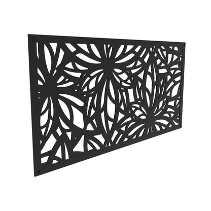 2 Ft. X 4 Ft. Black Freesia Polypropylene Decorative Screen Panel