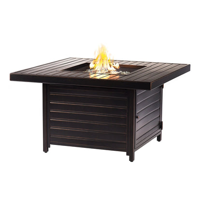 Aluminum 42-in Square Propane Fire Table with Beads, Covers and Lid