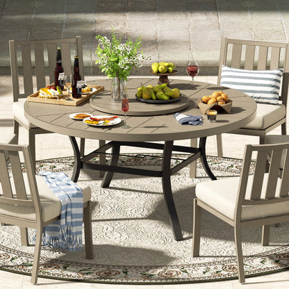 Azur Patio Round Dining Table Sets With Armless Chair And Sunbrella® Cushions
