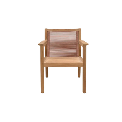 Agate Teak and Rope Armchair Terracotta