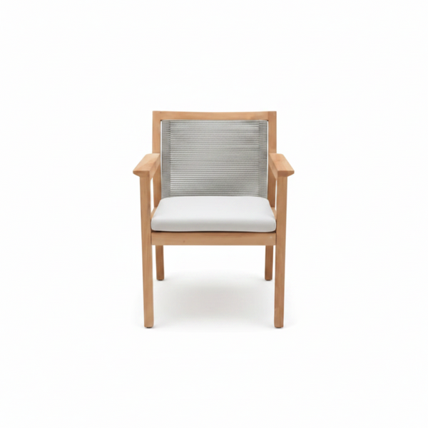 Agate Teak and Rope Armchair Green