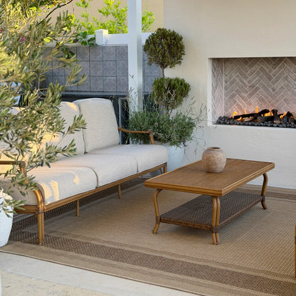 Arcadia Outdoor Sofa and 2 Chairs with Coffee Table