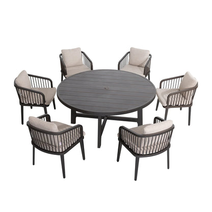 Asheville 7 Pieces Round Patio Dining Set