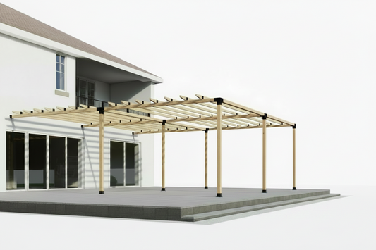 DIY Pergola Bracket Kit for an Attached Pergola With Roof Rafters - Any Size Up to 24' x 24'