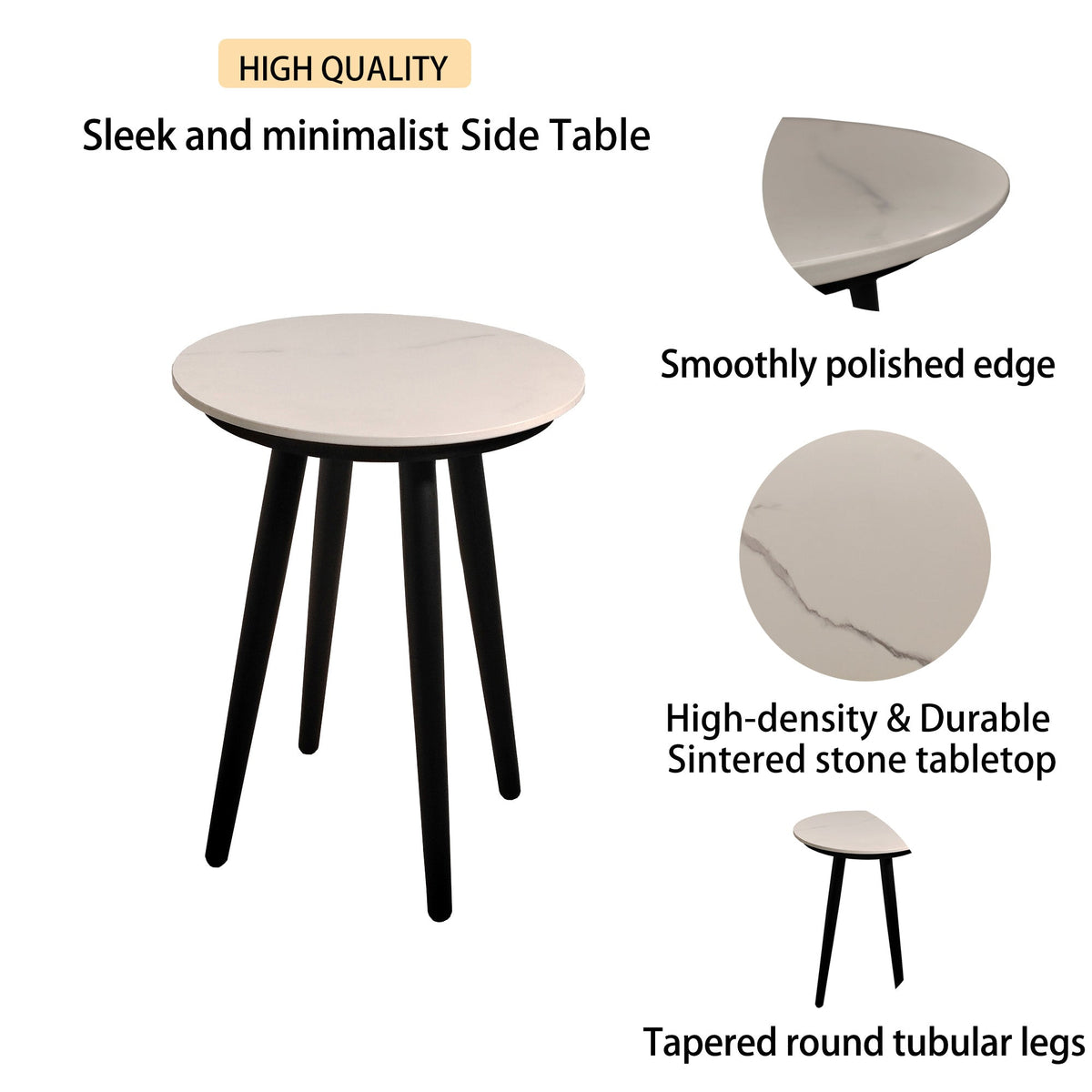 5‑Piece Modern Aluminum Patio Furniture Set – Sunbrella Cast Silver Cushions & Carrara Sintered Stone Tables