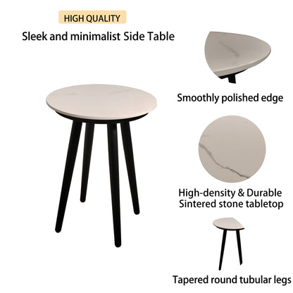 5‑Piece Modern Aluminum Patio Furniture Set – Sunbrella Cast Silver Cushions & Carrara Sintered Stone Tables