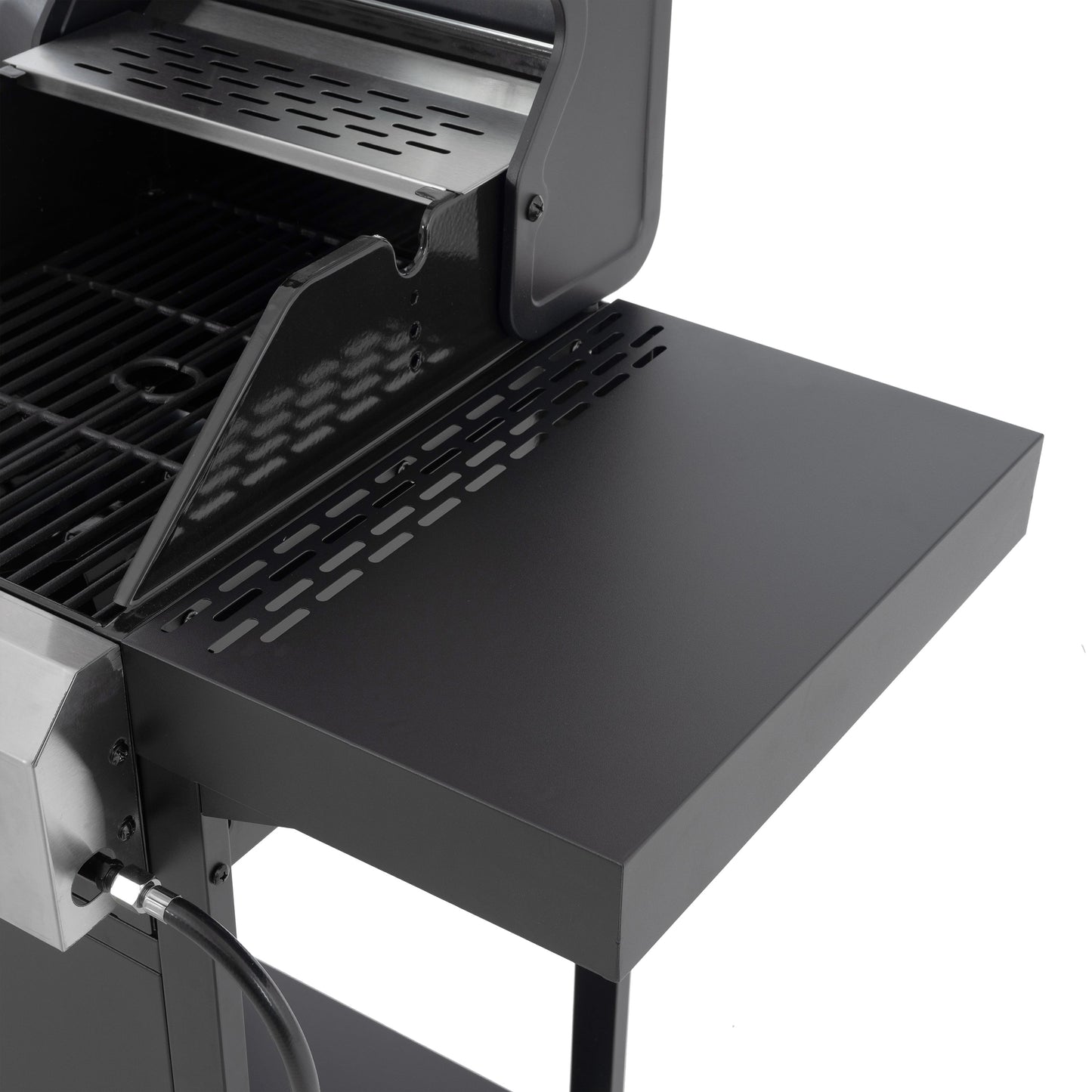 2+2 multifunctional gas barbecue grill and covered grill combination for outdoor cooking