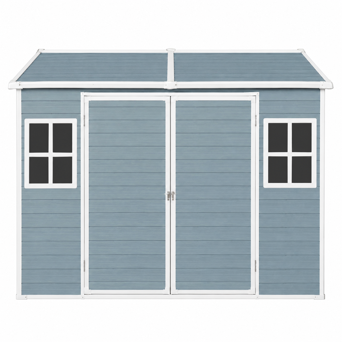 Resin Outdoor Storage Shed with Floor & Lockable Door - Gray or Black