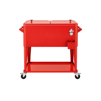 Rolling Party Cooler Ice Chest – Portable Outdoor Beverage Cart with Wheels