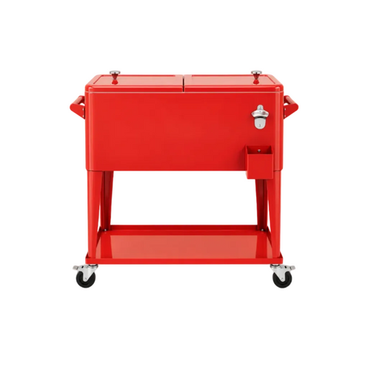 Rolling Party Cooler Ice Chest – Portable Outdoor Beverage Cart with Wheels