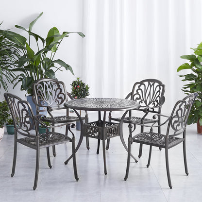 Black Aluminum Outdoor Patio Set – Complete Classic Garden Seating