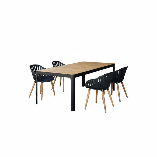 Portals Dark 4 Seater Carver Rectangular Dining set