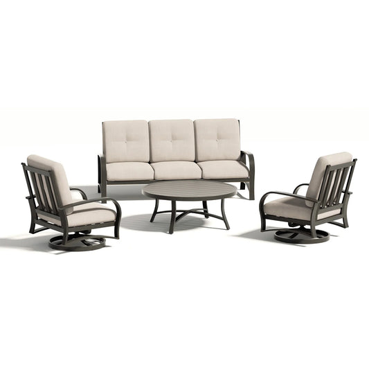 Chamber Aluminum 4-Piece Patio Conversation Sets With Sunbrella® Cushions