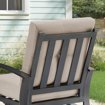 Chamber Aluminum 5 Seat Patio Conversation Sets With Sunbrella® Cushions