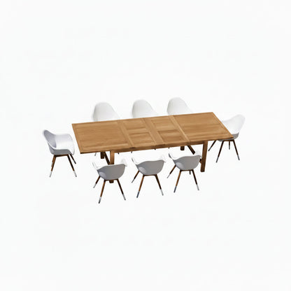 Leyland Table and 8 Chamonix Armchair Dining Set