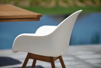 Rinjani Rectangular Teak Dining Table &amp; 6 Chamonix Dining Chairs Set