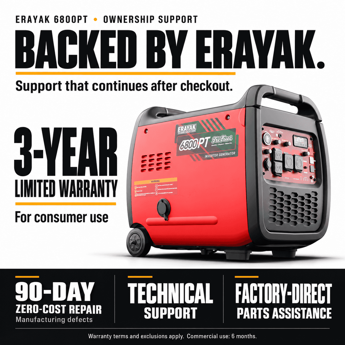 6800W Tri-Fuel 120V/240V Inverter Generator