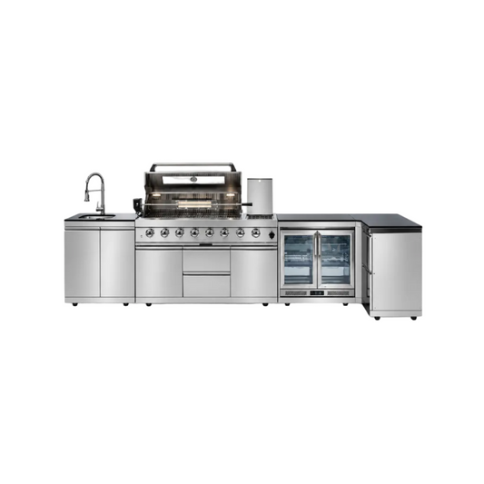 Castelle Flame Montclair 58-Inch 6-Burner 96K BTU Gas Outdoor Liquid Propane Grill Island