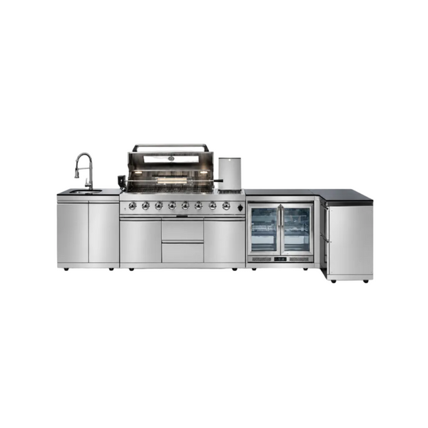 Castelle Flame Montclair 58-Inch 6-Burner 96K BTU Gas Outdoor Liquid Propane Grill Island