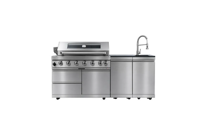 Castelle Flame Tuscany 96-inch 6‑Burner 85K BTU Propane Outdoor Kitchen Grill Island