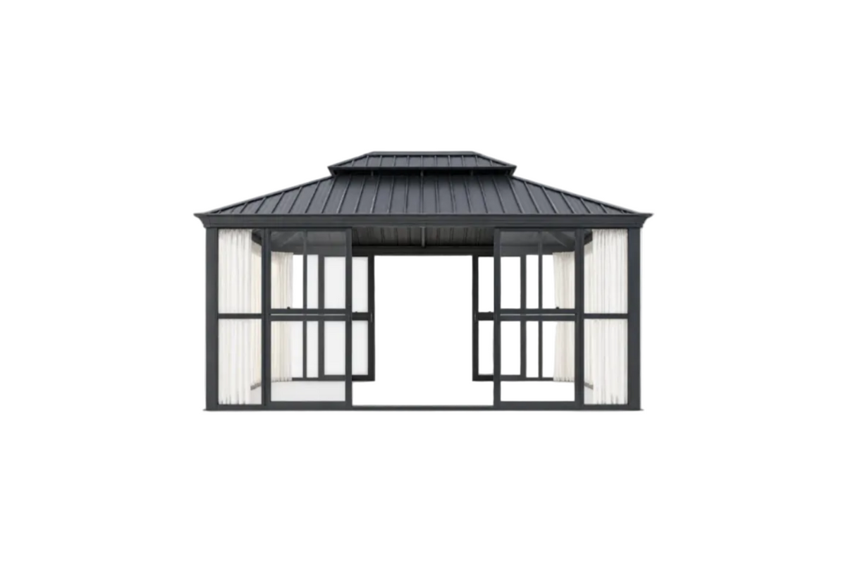 12' x 16' Vue Extra-Large Panoramic Solarium With Windows And Sliding Doors
