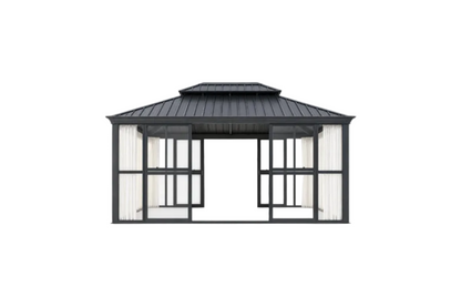 12' x 16' Vue Extra-Large Panoramic Solarium With Windows And Sliding Doors