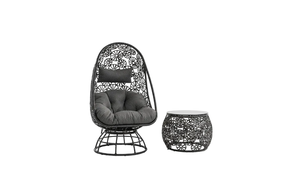 Hikre Clear Glass Patio Furniture Set