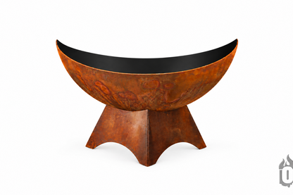 Ohio Flame “Lunar” Artisan Fire Bowl — Handcrafted Carbon Steel, Patina Finish & Standard Base (Made in USA)