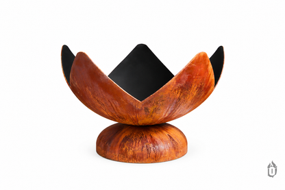 Ohio Flame Fire Flower Artisan Steel Fire Bowl — Handcrafted Carbon Steel with Patina Finish (Made In USA)