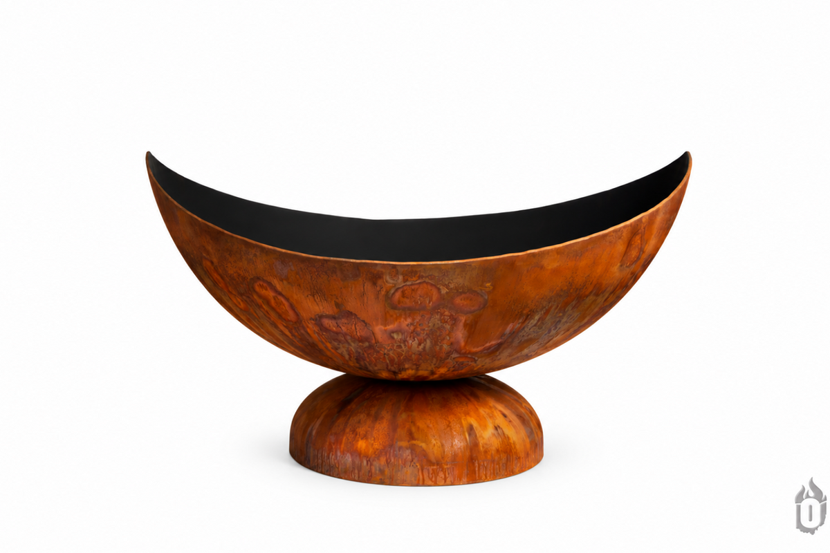 Ohio Flame “Lunar” Artisan Fire Bowl — Handcrafted Carbon Steel with Patina Finish (Made in USA)