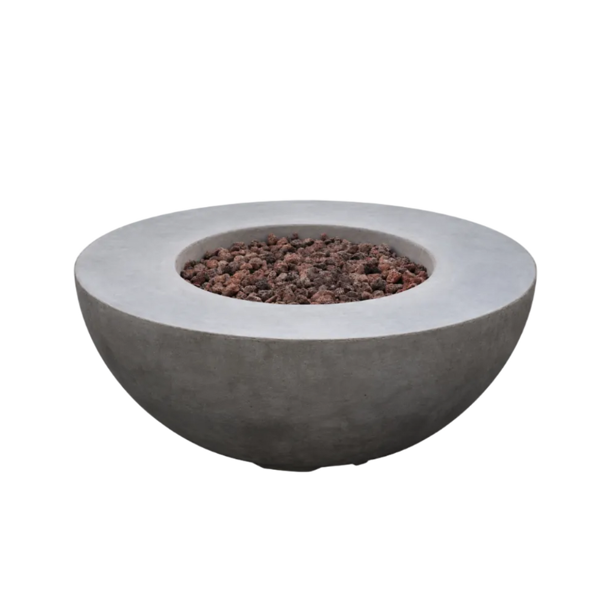 Modeno Roca Round Concrete Fire Table by Elementi – 50,000 BTU Modern Outdoor Fire Pit (OFG107)