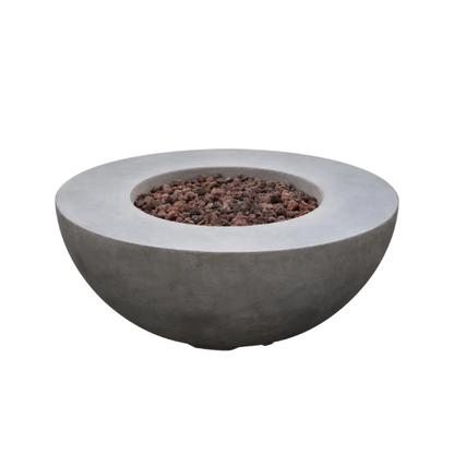 Modeno Roca Round Concrete Fire Table by Elementi – 50,000 BTU Modern Outdoor Fire Pit (OFG107)