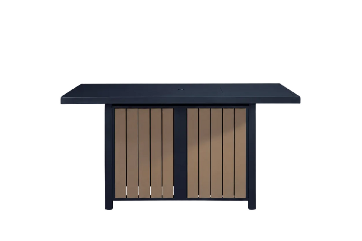East Beach Blue Bar‑Height Fire Pit Table – 30,000 BTU, Aluminum & MEGA‑TUFF™ HDPE